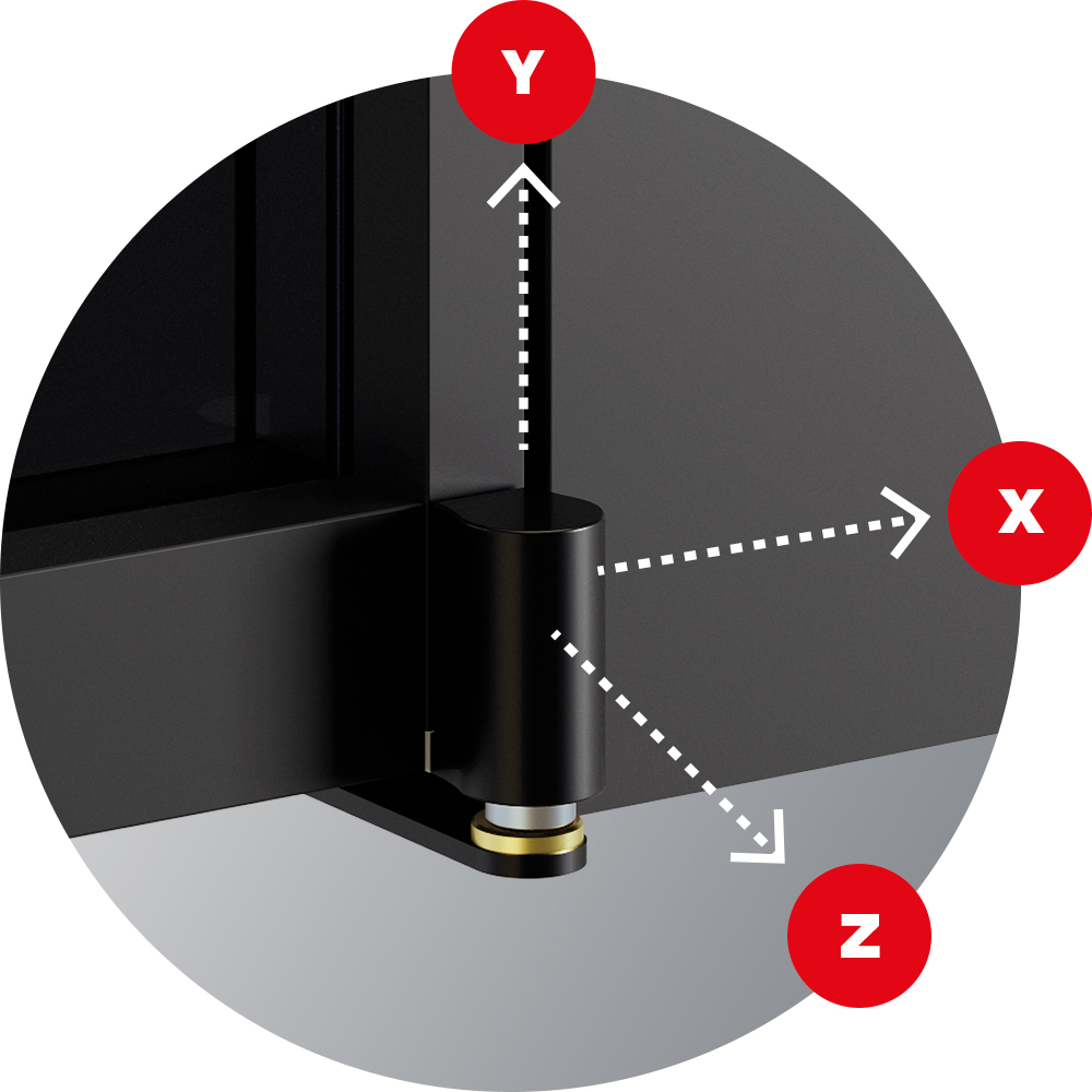 Hinges with integrated adjustments